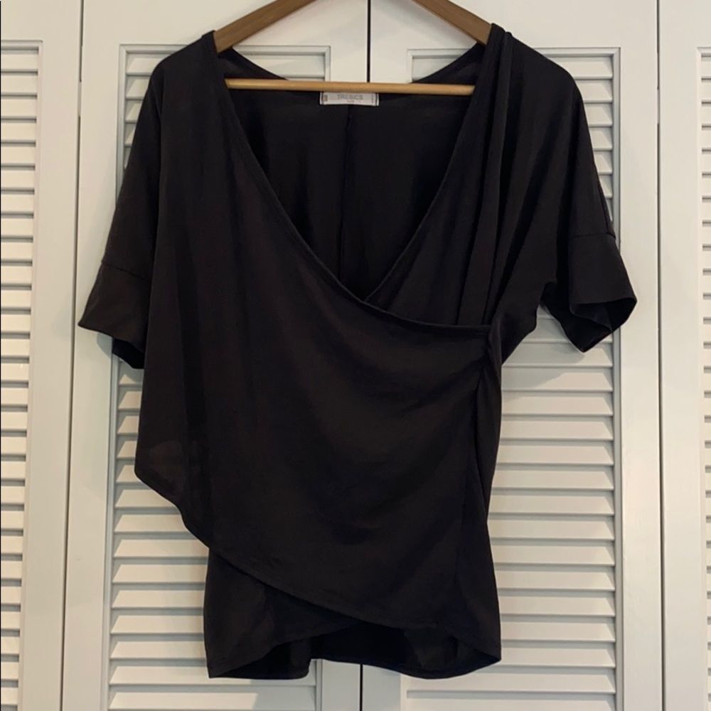 Tresics Luxe Black Wrap Shirt Size Large